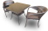 Обеденная группа ВАЙНХЕЙВЕН-ГРЕЦИЯ на 2 персоны со столом 70х70 коричневая из искусственного ротанга