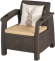 Комплект мебели YALTA L-LARGE 3 SET (Ялта) темно коричневый из пластика под искусственный ротанг