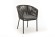 Бордо стул плетеный из роупа, каркас алюминий темно-серый (RAL7024) муар, роуп серый 15мм, ткань темно-серая 019