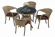 Обеденная группа САНТОС-ГРЕЦИЯ бежевая на 4 персоны со столом D90 из искусственного ротанга