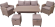 Комплект мебели ДЖУДИ AFM-310B со столом 144х74 на 7 персон и трехместным диваном бежевый