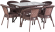 Обеденный комплект DECO (Деко) на 6 персон со столом 150х90 коричневый из искусственного ротанга