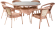 Обеденный комплект DECO (Деко) на 6 персон со столом D130 капучино из искусственного ротанга