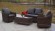 Лаунж зона серии КОН ПАННА коричневая на 4 персоны с двухместным диваном из искусственного ротанга