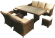 Лаунж зона PROVANS (Прованс) на 7 персон со столом 180х86 серо коричневого цвета из плетеного искусственного ротанга