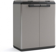Шкаф-ящик 2-х дверный узкий SPLIT BASIC (Сплит) серого цвета из пластика